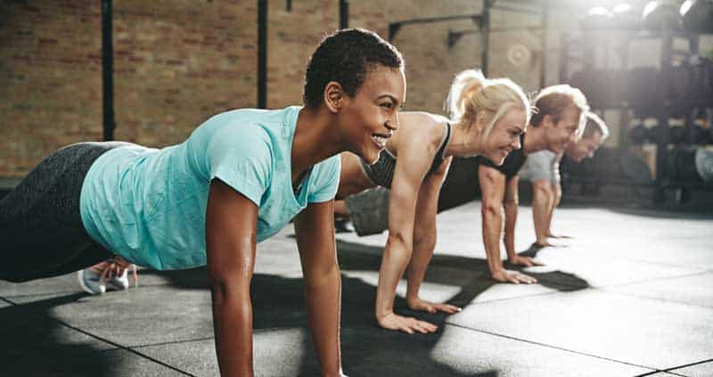 Women doing pushups